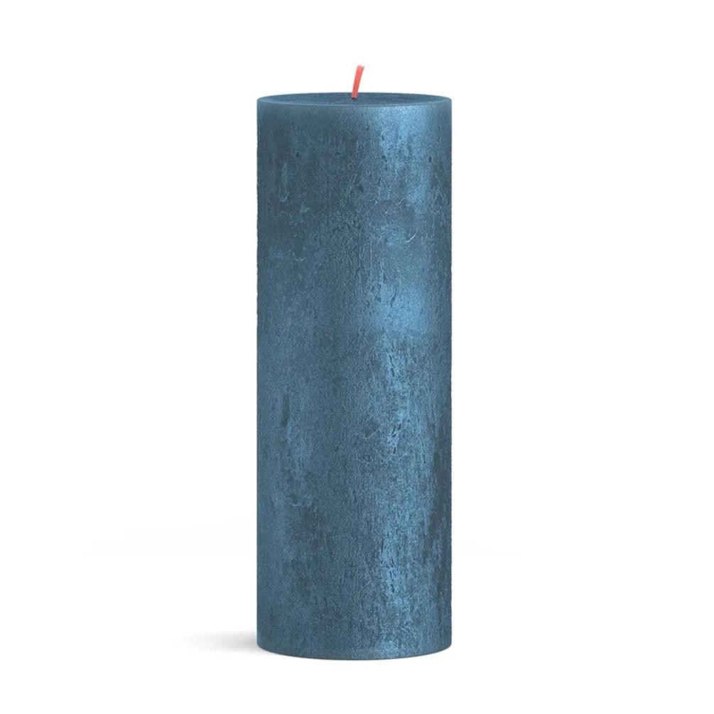 Bolsius Blue Shimmer Pillar Candle  19cm x 7cm £9.89